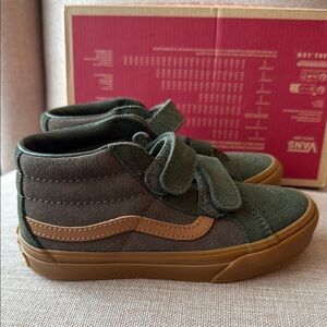 Vans Kids High-Top Sneakers - Olive and Tan